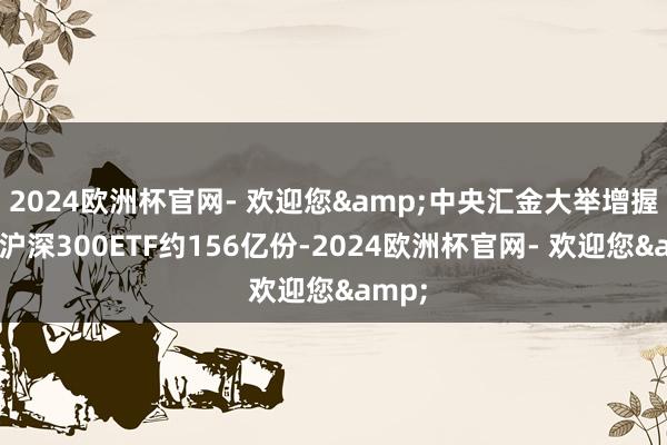 2024欧洲杯官网- 欢迎您&中央汇金大举增握嘉实沪深300ETF约156亿份-2024欧洲杯官网- 欢迎您&