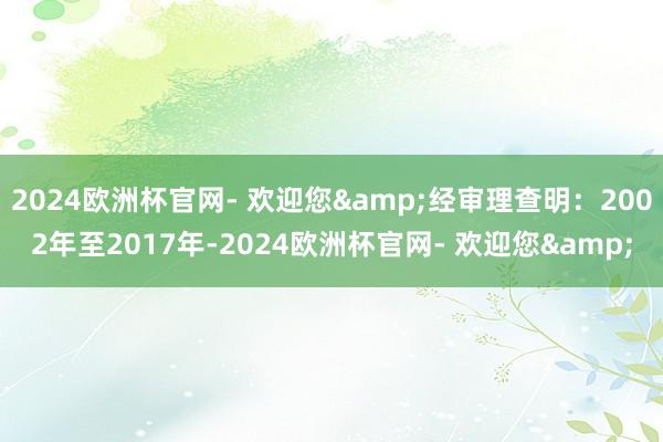 2024欧洲杯官网- 欢迎您&经审理查明：2002年至2017年-2024欧洲杯官网- 欢迎您&