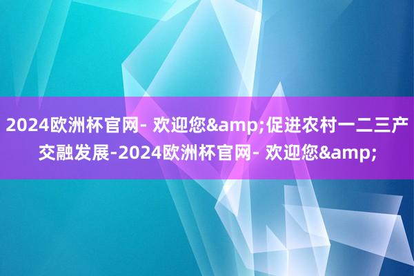 2024欧洲杯官网- 欢迎您&促进农村一二三产交融发展-2024欧洲杯官网- 欢迎您&