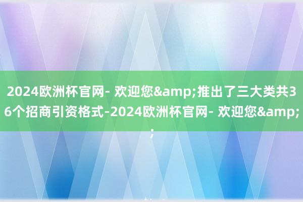 2024欧洲杯官网- 欢迎您&推出了三大类共36个招商引资格式-2024欧洲杯官网- 欢迎您&